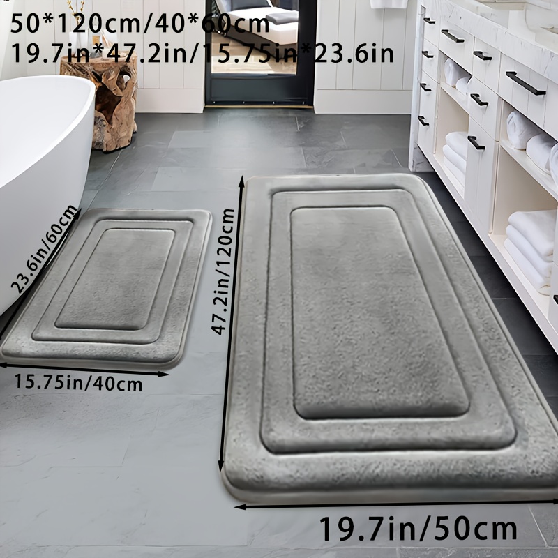 E-shop 2er-Set Memory-Schaum-Badezimmerteppich, bequeme Stehmatte mit U-förmiger Toilettenkontur, verdickter, super saugfähiger weicher Teppich, ideal
