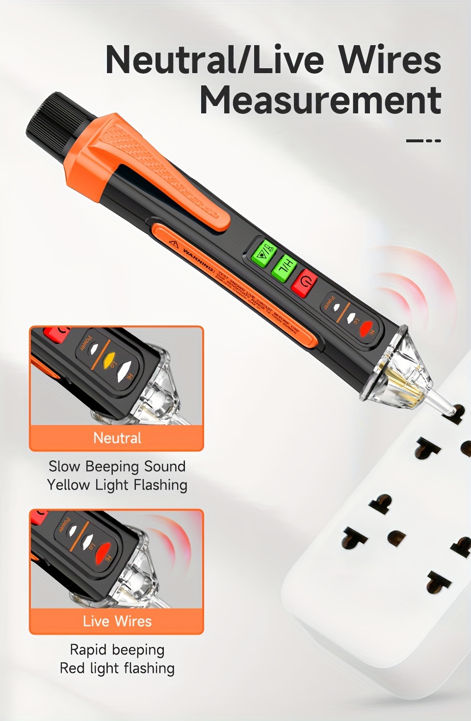 AICEVOOS Non-Contact Voltage Tester Pen - AC 12-1000V Breakpoint Finder with Live/Neutral Indicators, Laser Pointer & Analog Display, Compact Portable Electric Sensor for Electricians & DIY Safety, Electrical Diagnostics | Ergonomic Grip | Durable Plastic Body