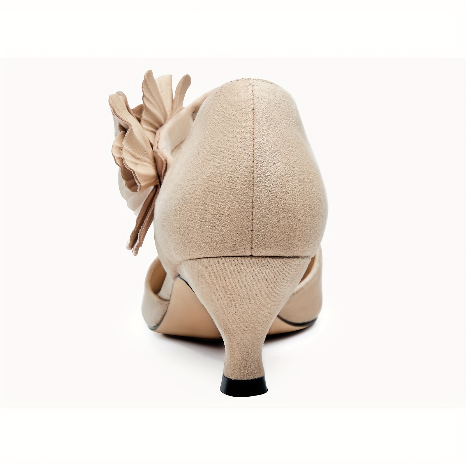 women elegant slip pointed toe dress shoes kitten heel low - Temu