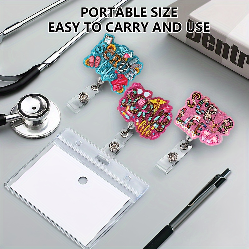 1pc Nurse Retractable Badge Roll Easy to Pull Up, Rotatable Alligator Clip, Cute and Funny Badge Roll for Rn LPN Nurse Doctor Assistant Medical