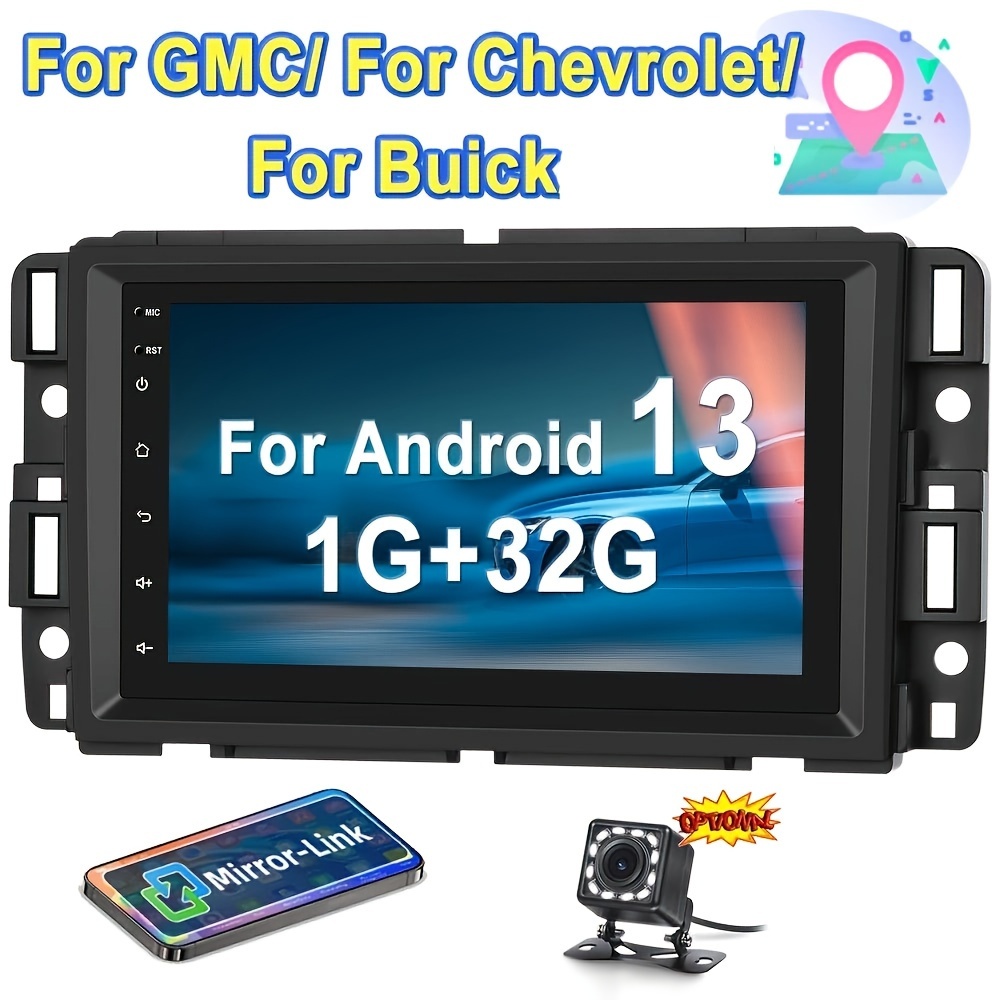 

[for /for Chevrolet/for /for ]double Din For Android 13 Car Stereo 7-inch Touchscreen Car Radio In-dash Navigation Gps Unit Car Radio With Gps Wifi Mirror Link+[1g+32g]+backup Camera (optional)