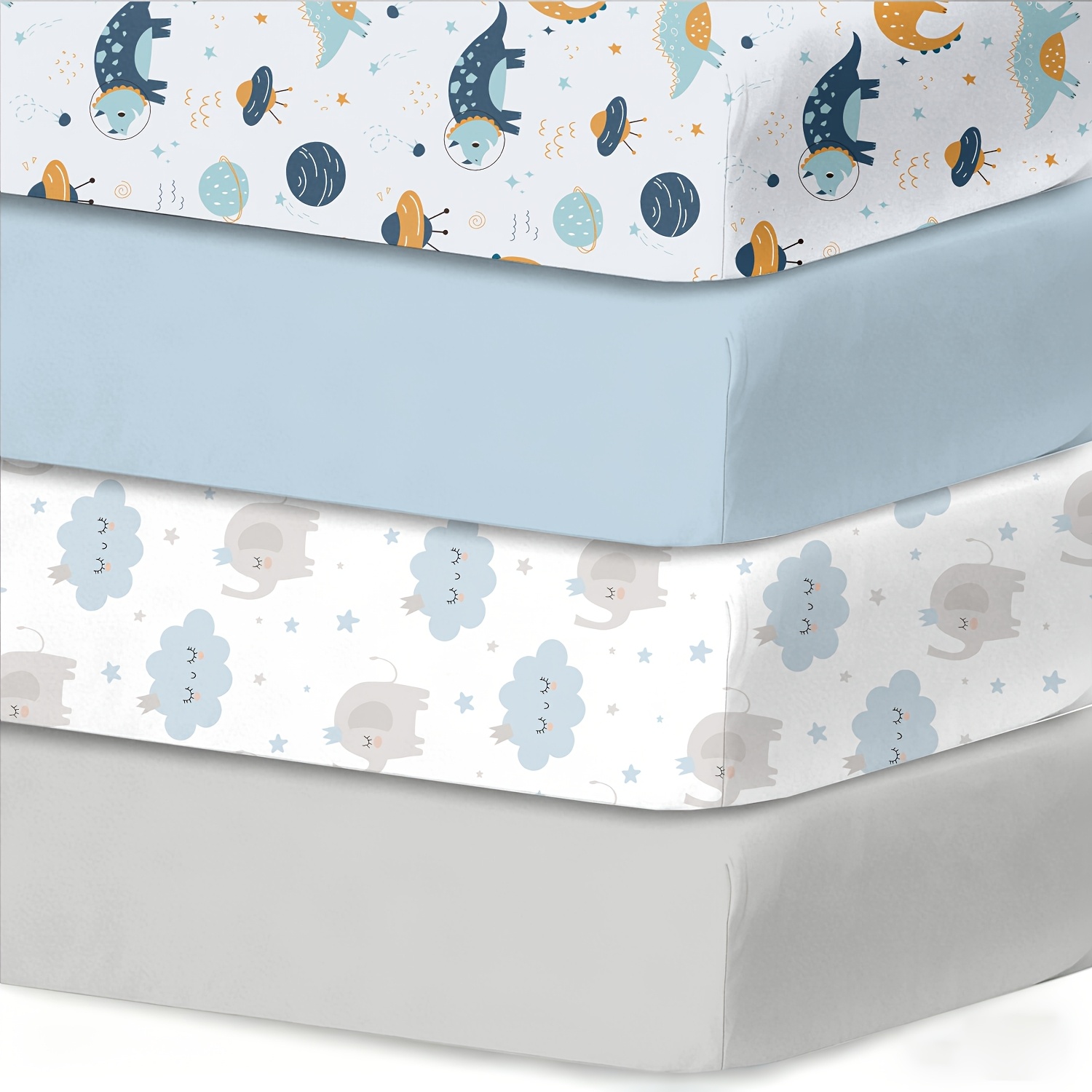 Standard 4-Pack Soft Microfiber Kids Fitted Sheets for Boys & Girls