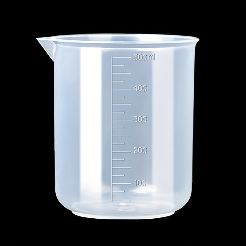 2 Styles Of Kitchen Pp Measuring Cups, Scientific Plastic Gradient Beakers, And Transparent 500ml Beakers