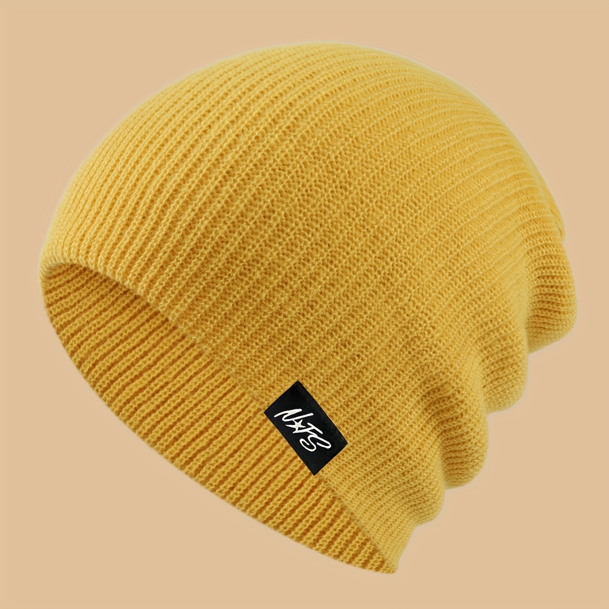 TEMU 1pc Fashion Trendy Logo Beanie, Lightweight Comfortable Warm Slouchy Hat, Stylish Easy Design, Truck Driver Vintage , Casual Accessory For Daily