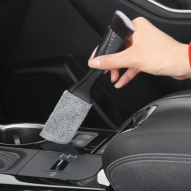 

Brosse de détail pour à tête double, matériau en résine ABS, outil de nettoyage de ventilation et d'intérieur pour soins d'upholsterie automobile