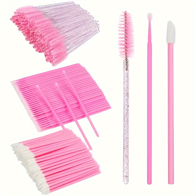 

200pcs Eyelash Kit: Disposable Swabs, Brushes & Mascara - -free Set