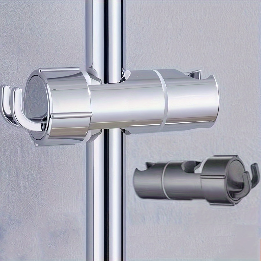 

1pc Adjustable Metal Shower Head Holder Bracket, Universal Handheld Showerhead Support For Bathroom, Non-drilling Chrome Plated Slide Bar Accessory - Gunmetal Gray
