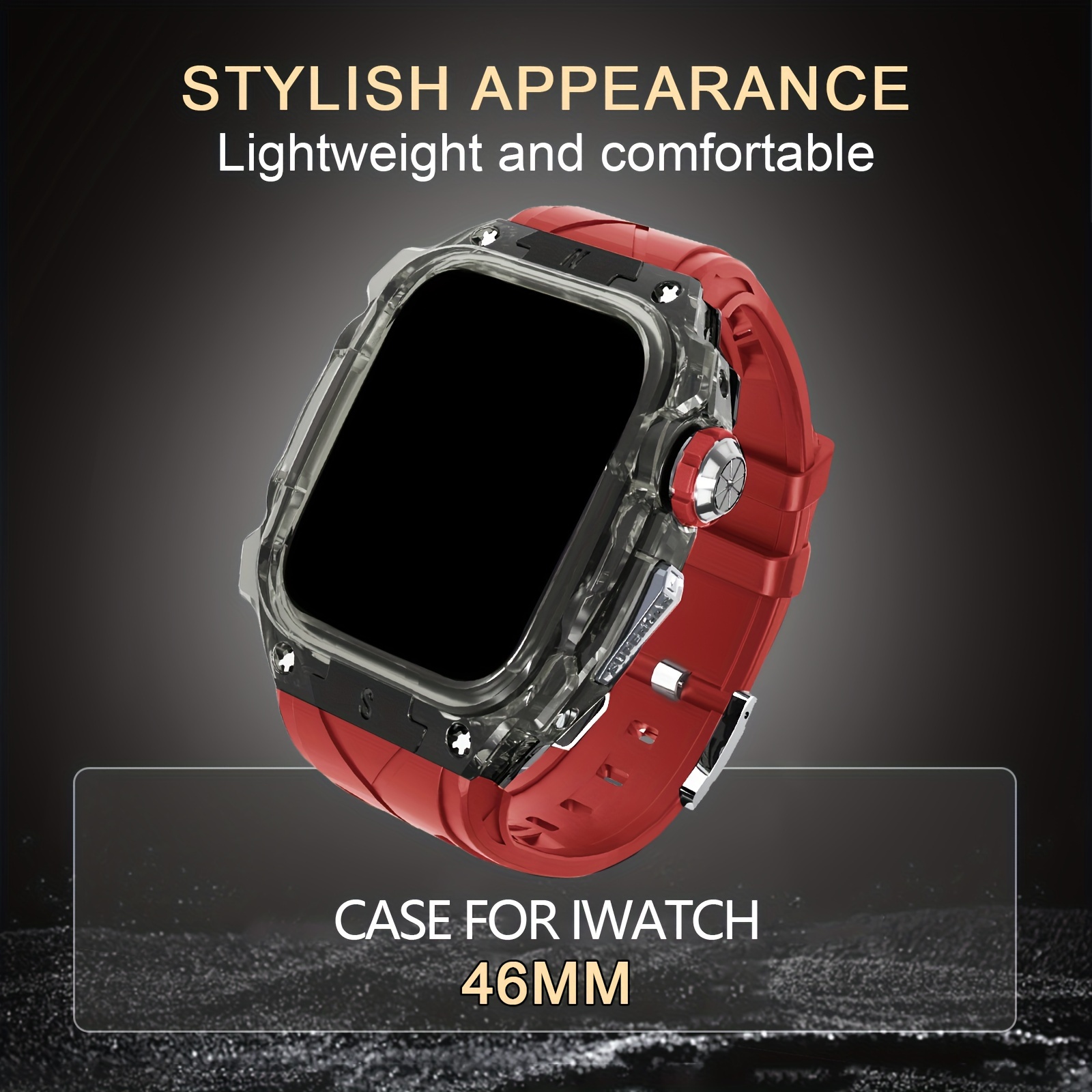 Ultra 2 Series Rugged Case & Band Combo for iWatch - Durable Protective Cover, Fits 49mm Bands, Design, Sport Series, 46mm, Men Women Strap