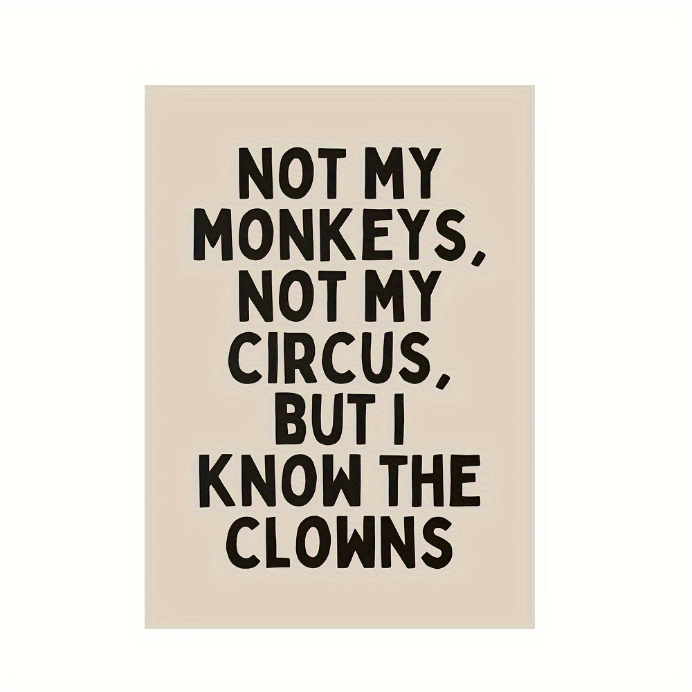 2d Flat, 2d Flat, Are Not My Monkeys, Nor , But I A Few . Black And Cream Aesthetic Art Decor Paintings Without Frames