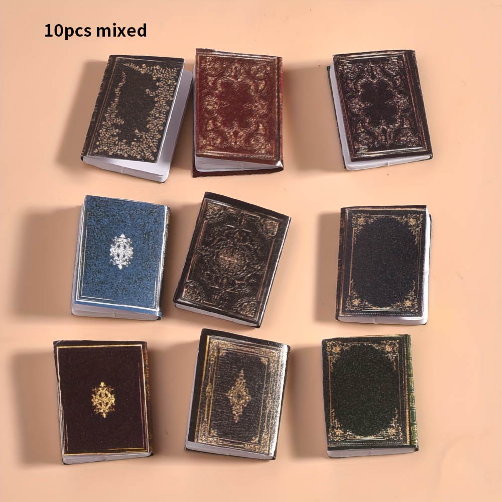 Image of 10pcs, Mini Books Assorted, Party Favors, Classical Book Decor, Vintage Additions, 1:12