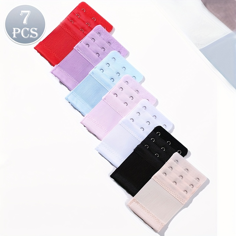 7pcs Elastic Bra Extender -2/3/4 Hook Adjustable Back , 100% Polyester Bra Strap Lengthening, Women's Underwear Bra Extender, Underwear Accessories, Multi-functional Adjustable Women's Bra Accessories