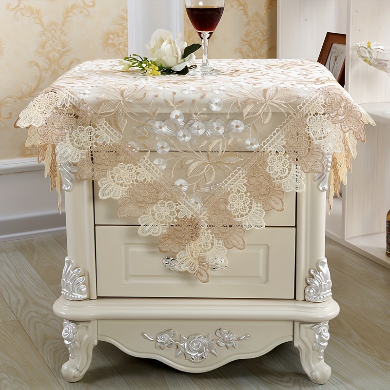 1pc Lace Decorative Tablecloth for TV Cabinet And Coffee Table, Home Decor  Square Cover Cloth, Cloth for Shoe Cabinet