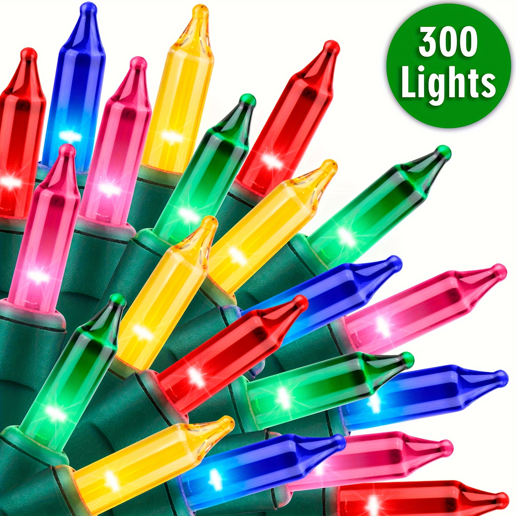 TEMU 300lights 58.8ft(3pk Of 100l) Extendable Multicolor Christmas Lights Decoration Mini Bulb String Lights Set For Christmas Tree Holiday Party Decor