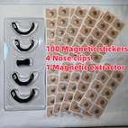 100 magnetic stickers 4 nose clips 1 magnetic retrieval device nasal expansion external nasal patch nasal inhalation magnetic nasal band nasal breathing expander suitable for men and women