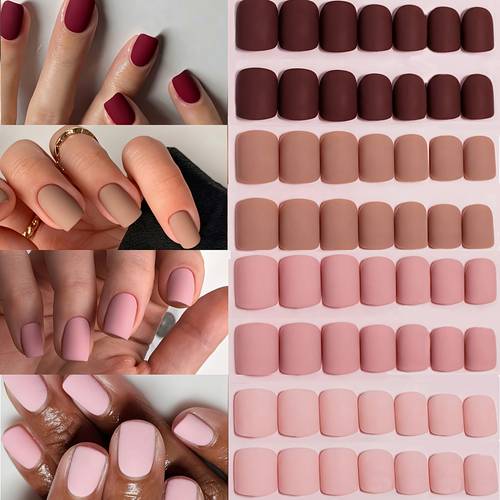 96 ongles carrés courts givrés - ongles acryliques couleurs - autocollants dongles acryliques semi-mat préformés - faux ongles préformés à couverture - adaptés aux débutants et aux salons de manucure diy - pour extension dongles, ongles de qualité salon