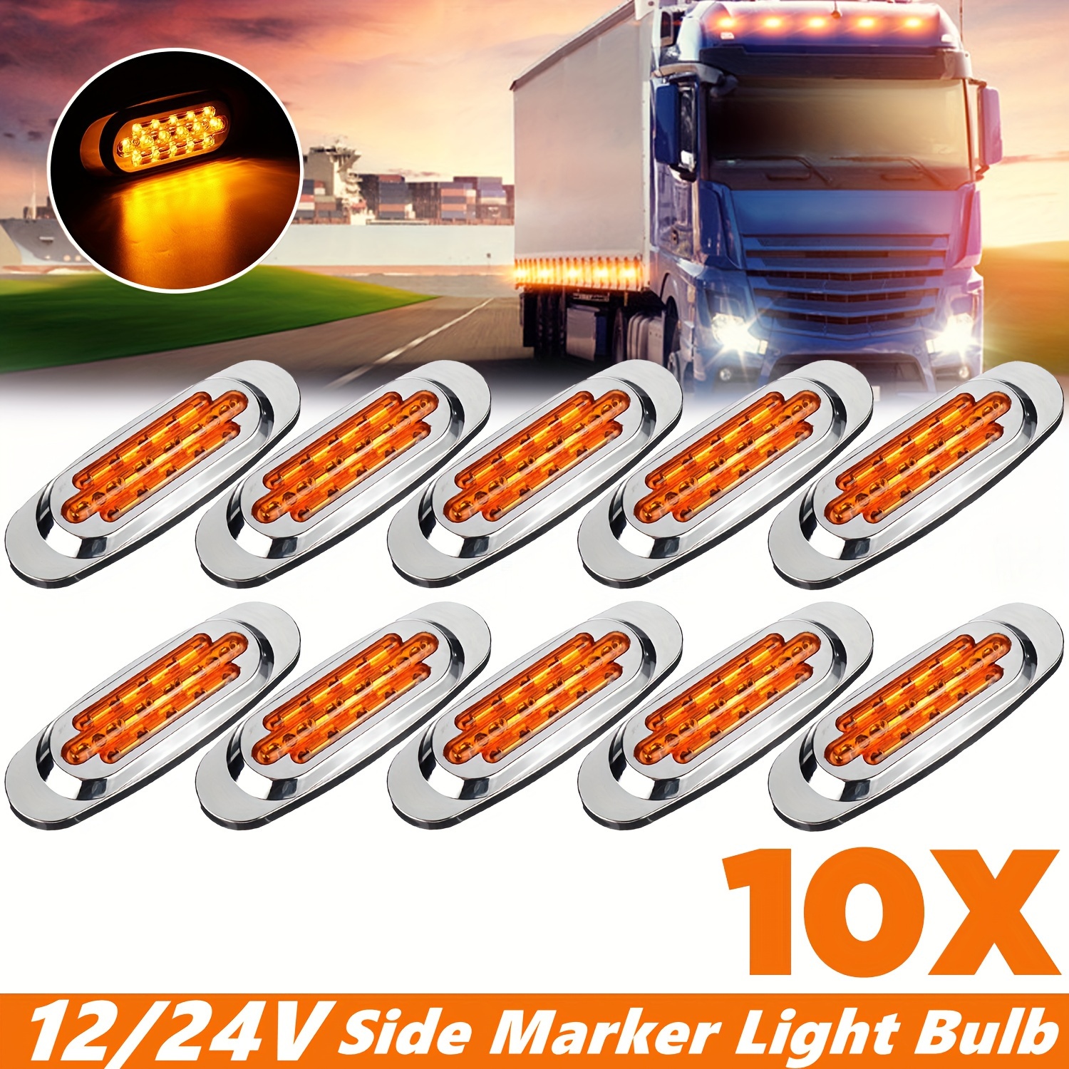 NWpangu 4Pezzi Luci Laterali A LED Per Rimorchio, 12V 24V LED