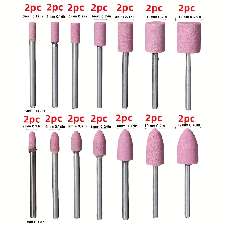 28pcs Grinding Wheel Set, Includes Sizes 3mm, 4mm, 5mm, 6mm, 8mm, 10mm, 12mm With Flexible Shaft - Durable Artificial Jade For Metal Polishing, Handle, Mold Grinding And Finishing