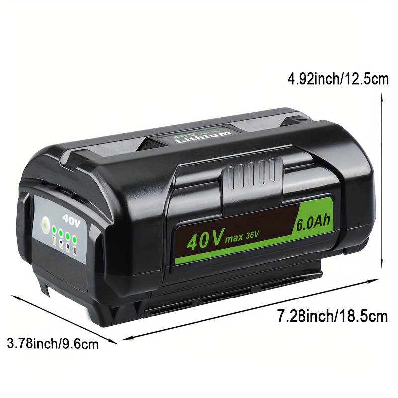 2-Pack 6.0Ah Replacement Batteries + Charger For Ryobi 40V Tools (OP40602 Compatible)