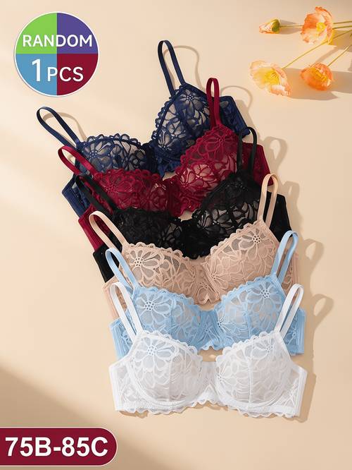 womens lace underwire bra random 1pc pack mesh breathable style design basic everyday underwear