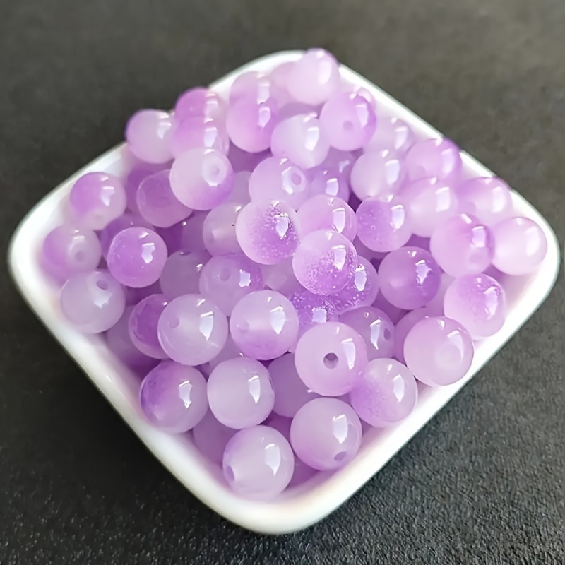100Pcs 8Mm Multicolor Glass Round Beads For Jewelry Making, Diy Elegant Fashion Bracelets, Necklaces, Phone Charms, Beading Crafts