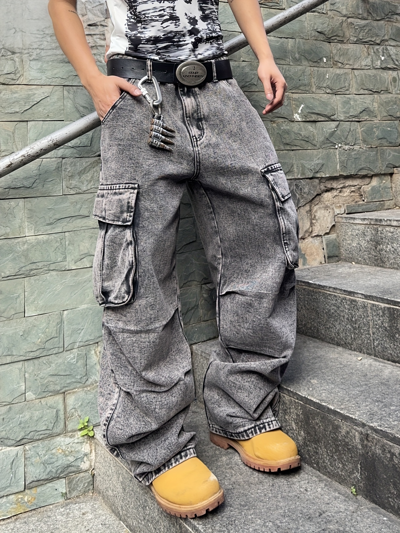 mens heavy duty pants loose fit cargo pants Temu Australia
