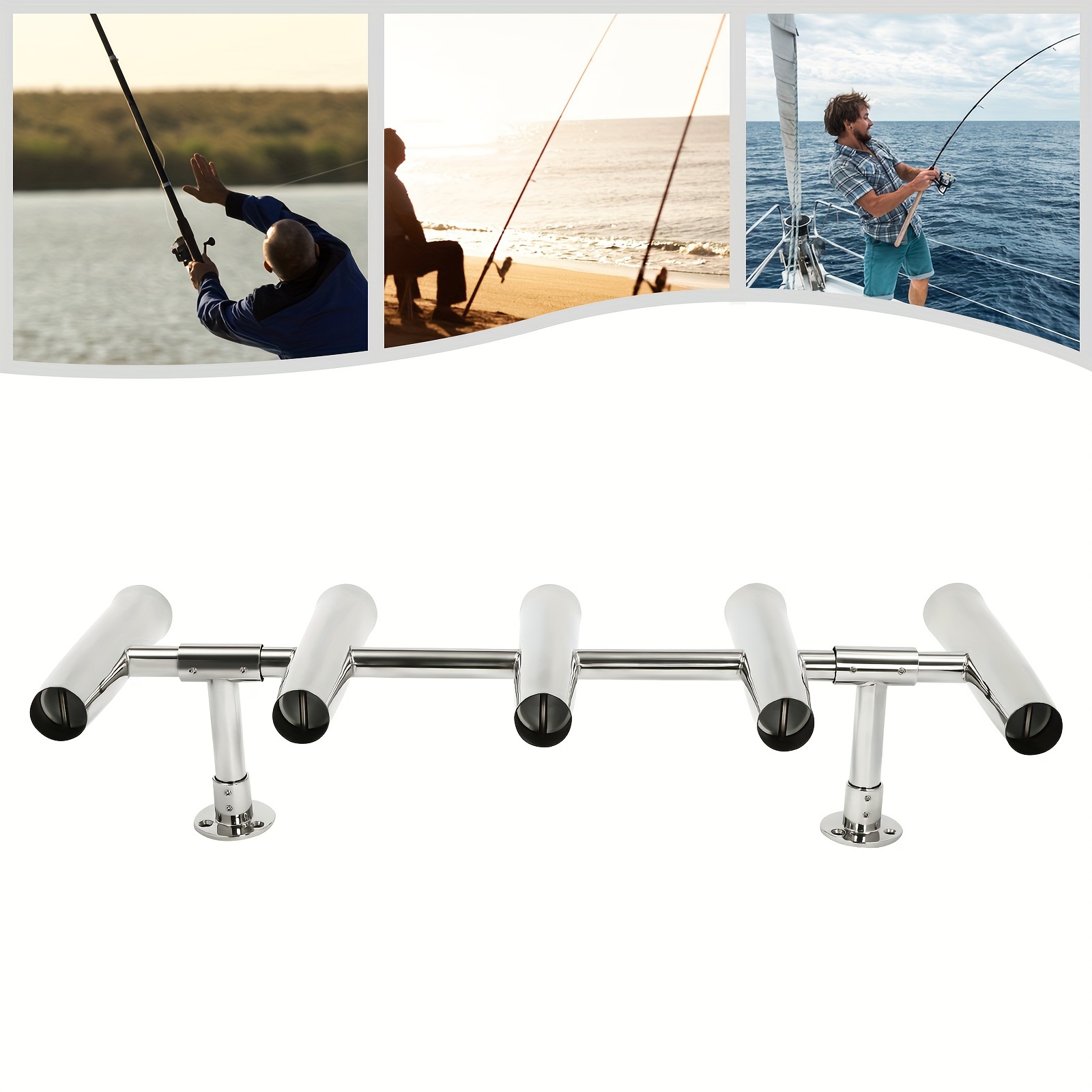 Length 5-Piece Fishing Rod Holder With Bracket Suitable  For Yachts And Boats For All Types Of Rods Boat Fishing Parts