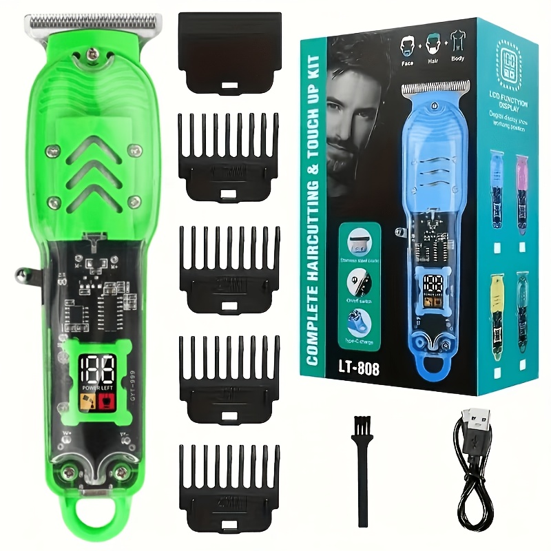 TEMU Portable Hair Clipper With Led Display, Usb Rechargeable, Body Hair Trimmer, Compact And Portable Design, Ideal For Travel, Home And Salon Use,