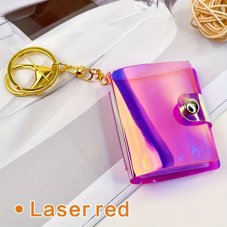 TEMU Mini Album Fotografico Personalizzato - Portachiavi Mini Album Fotografico a Colori Laser Pollici, Personalizzabile per 10 Foto , 20 Tasche per