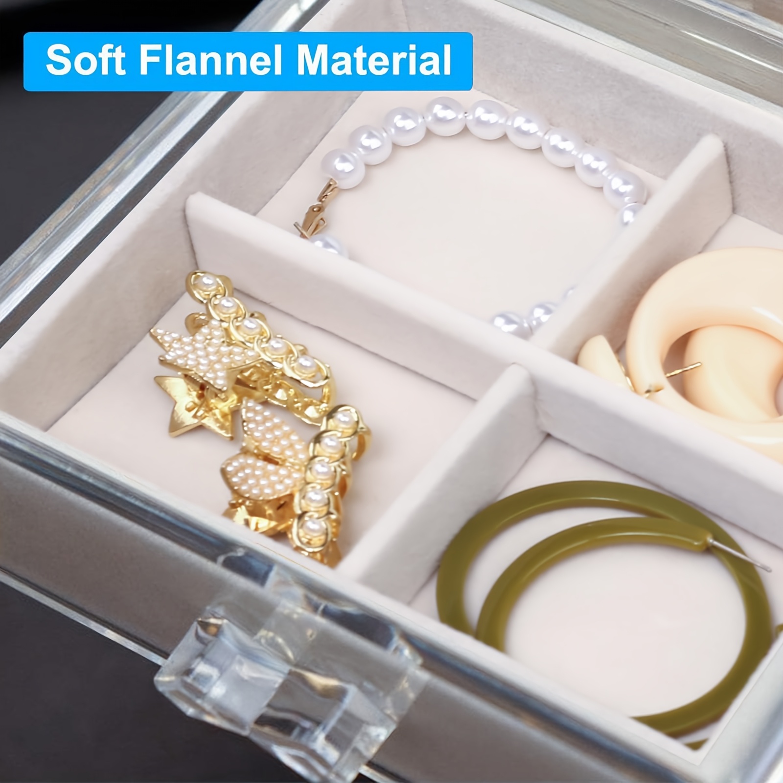   and kitchen supplies storage jewelry box storage acrylic jewelry storage cabinet transparent earring holder jewelry hanging box with 4 velvet drawers earring ring necklace bracelet display box womens gift transparent jewelry storage box home and vanity space saving jewelry organizer   Product details 3