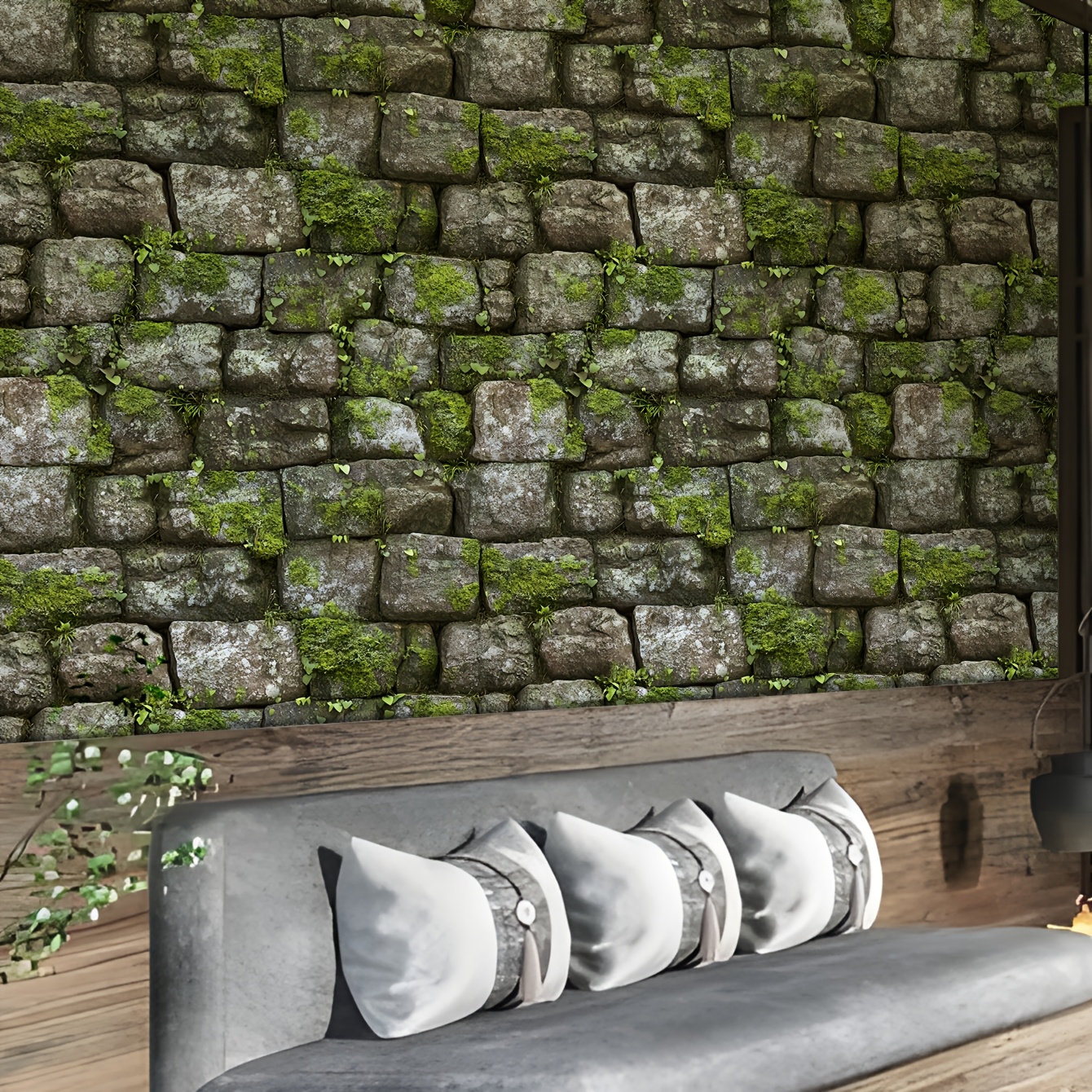 TEMU 1pc Of Stone Wall For Home Decor, Suitable For Backgrounds In Bedrooms, Kitchens, Living Rooms, And Bathrooms. Ideal For Covering Furniture Like
