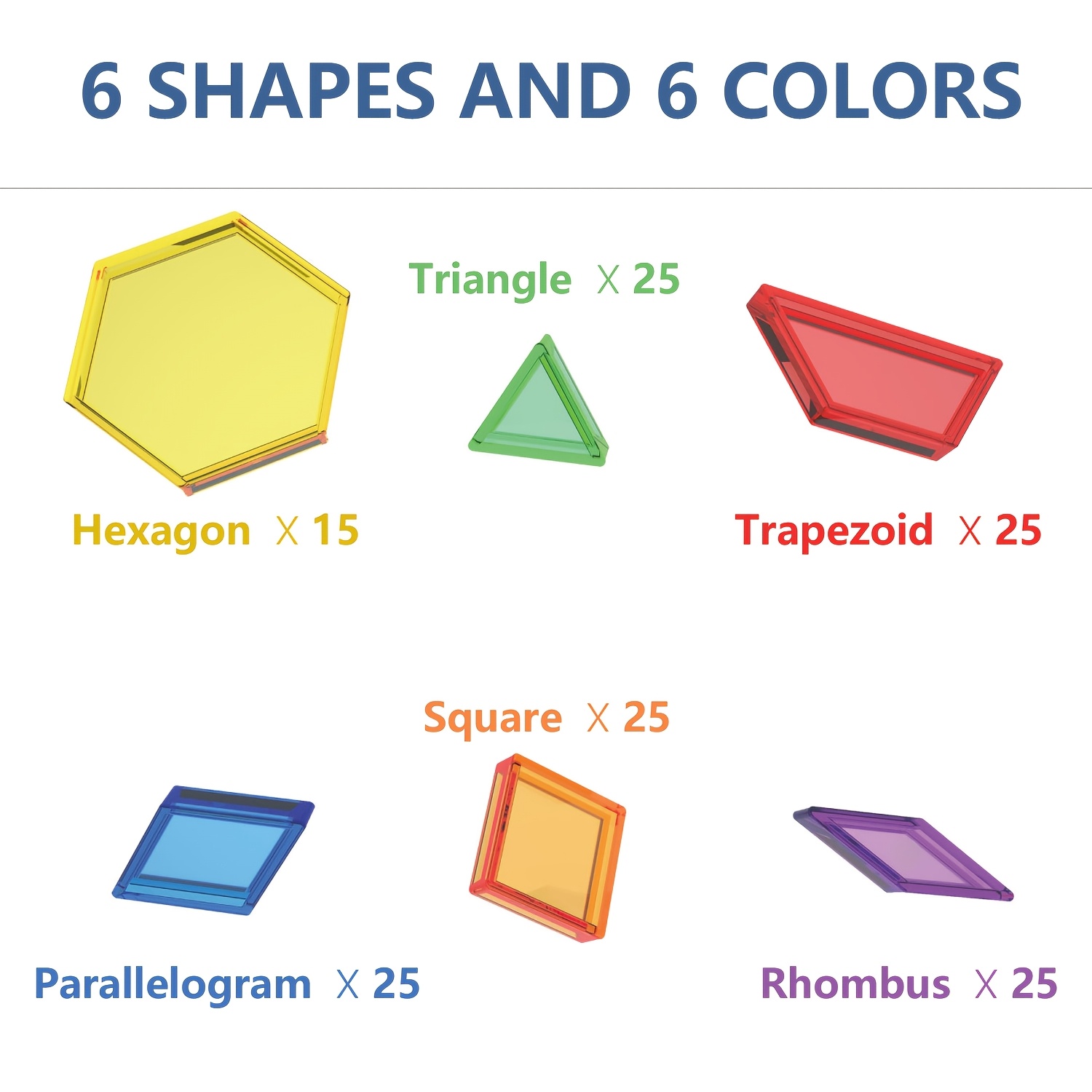 Translucent Pattern Blocks for Educational Light Table Play