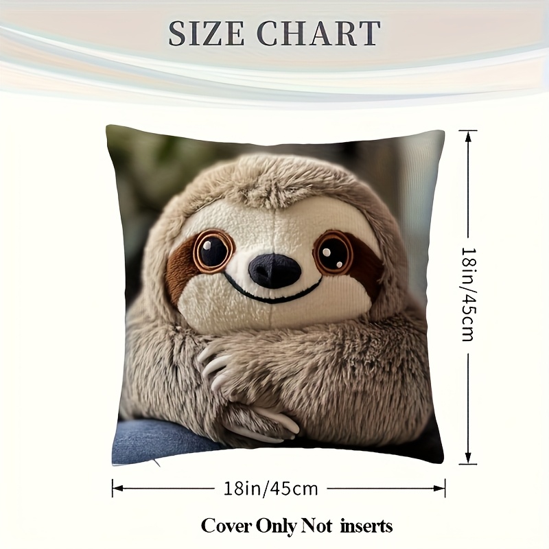 Image of A Cute Plush Pillow Cover Measuring 45.72x45.72 Cm - Made Of Soft Short Plush With A Single-sided Print, Perfect For Modern Home Decor In Living Rooms, Bedrooms, Offices