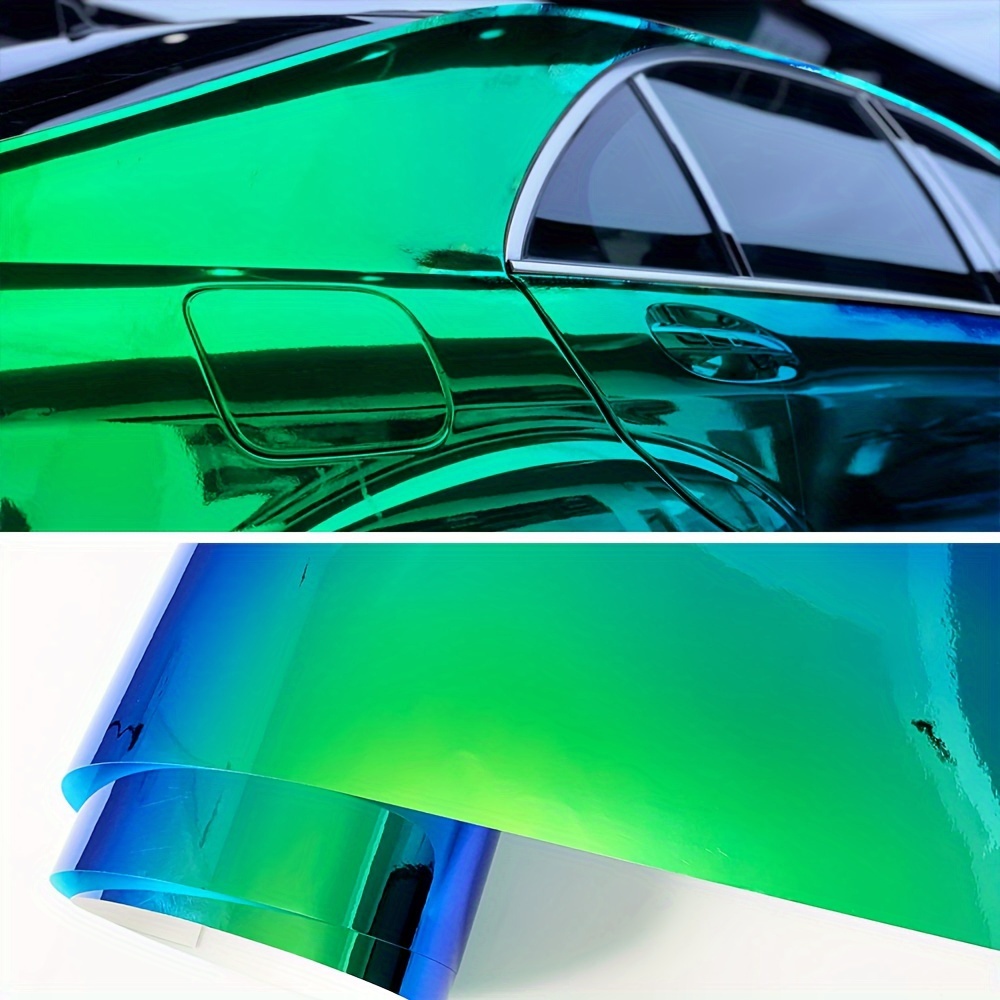 

Cheshjong Pvc Vinyl Car Wrap Rainbow Electroplating Film Motorcycle Chameleon Color Changing Protective Paint Decal For Vehicle Decoration - 1 Roll