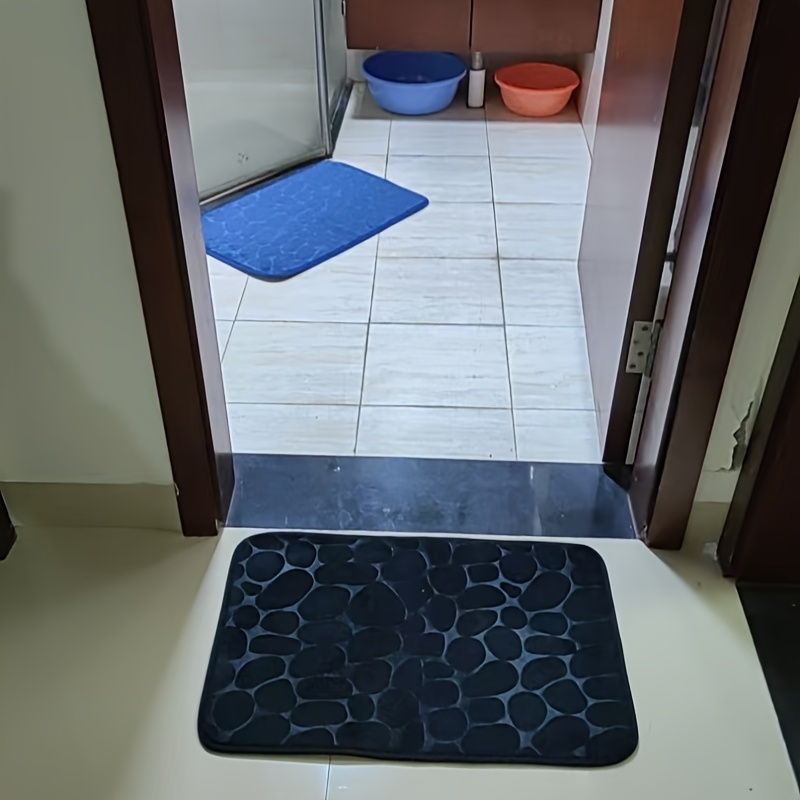 1pc Quick-Drying Memory Foam Bath Mat with Non-Slip Backing - Soft And Comfortable Shower Room Carpet, Machine Washable Bathroom Accessory, Bathroom Accessories