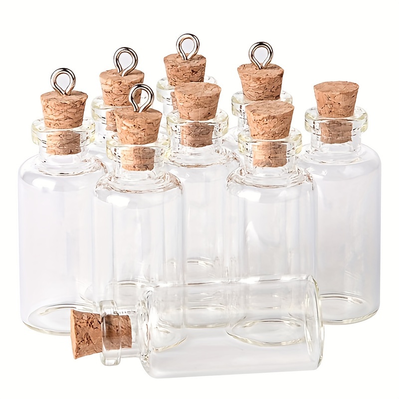 

10-piece Mini Glass Wishing Bottles Set With Corks - Perfect For Diy Sand Art & Drift Bottle Crafts Sea Glass For Crafts Decorative Bottles
