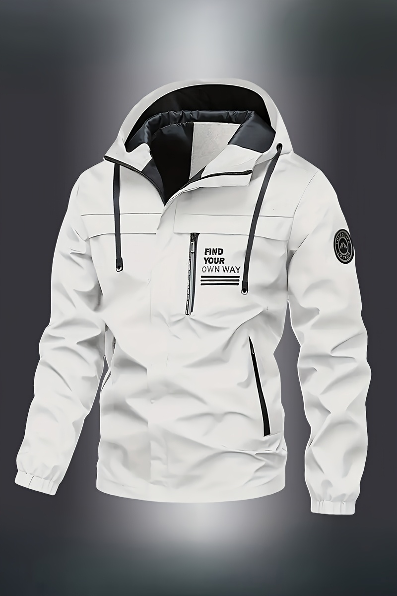 Chaqueta de hombre con diseño 'Encuentra tu camino' adecuada para ciclismo y actividades de primavera/otoño. Chaqueta deportiva casual de exteriores con textura suave y secado rápido.