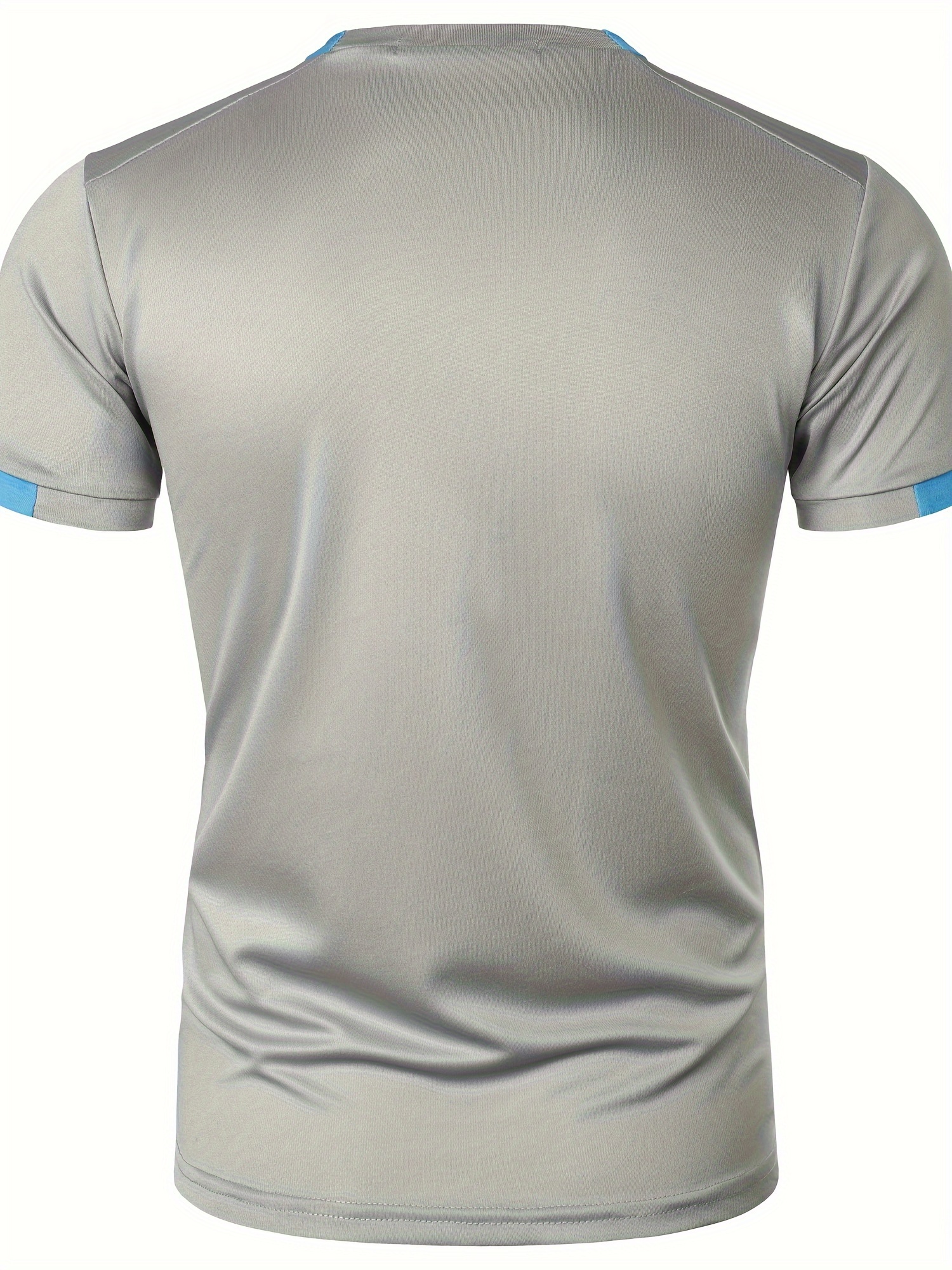 Color Block Pattern Slim Fit Crew Neck And Short Sleeve T-shirt, Breathable And Quick Dry Sports Tops For Men's Summer Fitness Training And Outdoors Sports Wear