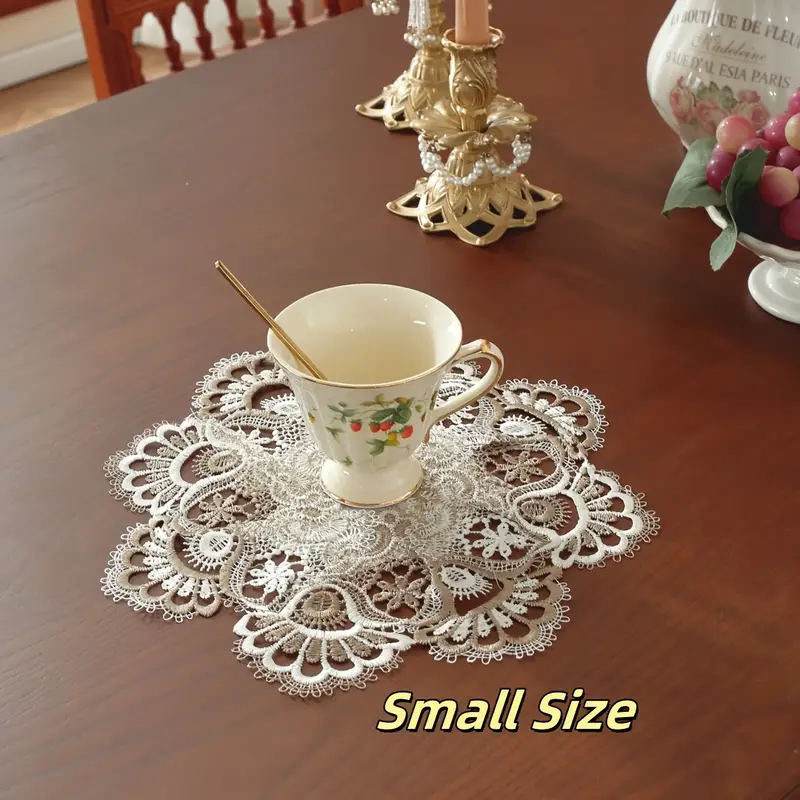 1pc Polyester Fiber Vintage Lace Round Placemat Candlestick Mat Round Table Mat * Fresh Series Bohemian Style Suitable for Dining Table Coffee Table Dressing Table Living Room Table Home Decoration * ... 1pc Polyester Fiber Vintage Lace Round Placemat Candlestick Mat Round Table Mat * Fresh Series Bohemian Style Suitable for Dining Table Coffee Table Dressing Table Living Room Table Home Decoration * ...