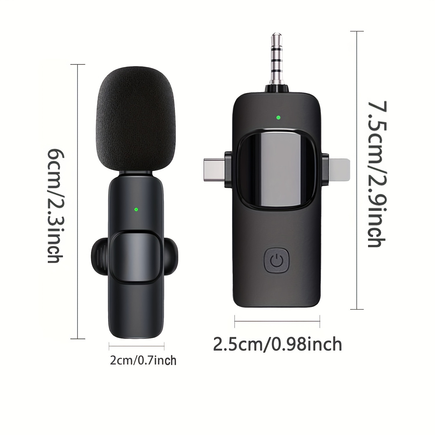 Micrófono de solapa Lavalier inalámbrico profesional para computadora  Android - Micrófono de grabación de condensador omnidireccional inalámbrico  con