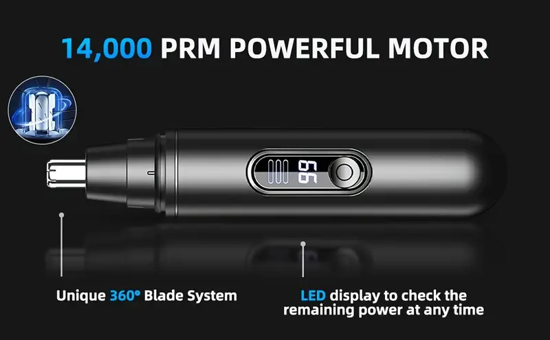 electric nose hair trimmer with   usb rechargeable precision stainless steel   blade 360   trimming full   washable easy to clean battery powered personal care grooming tool for men women nose hair trimmer rechargeable Product details 3