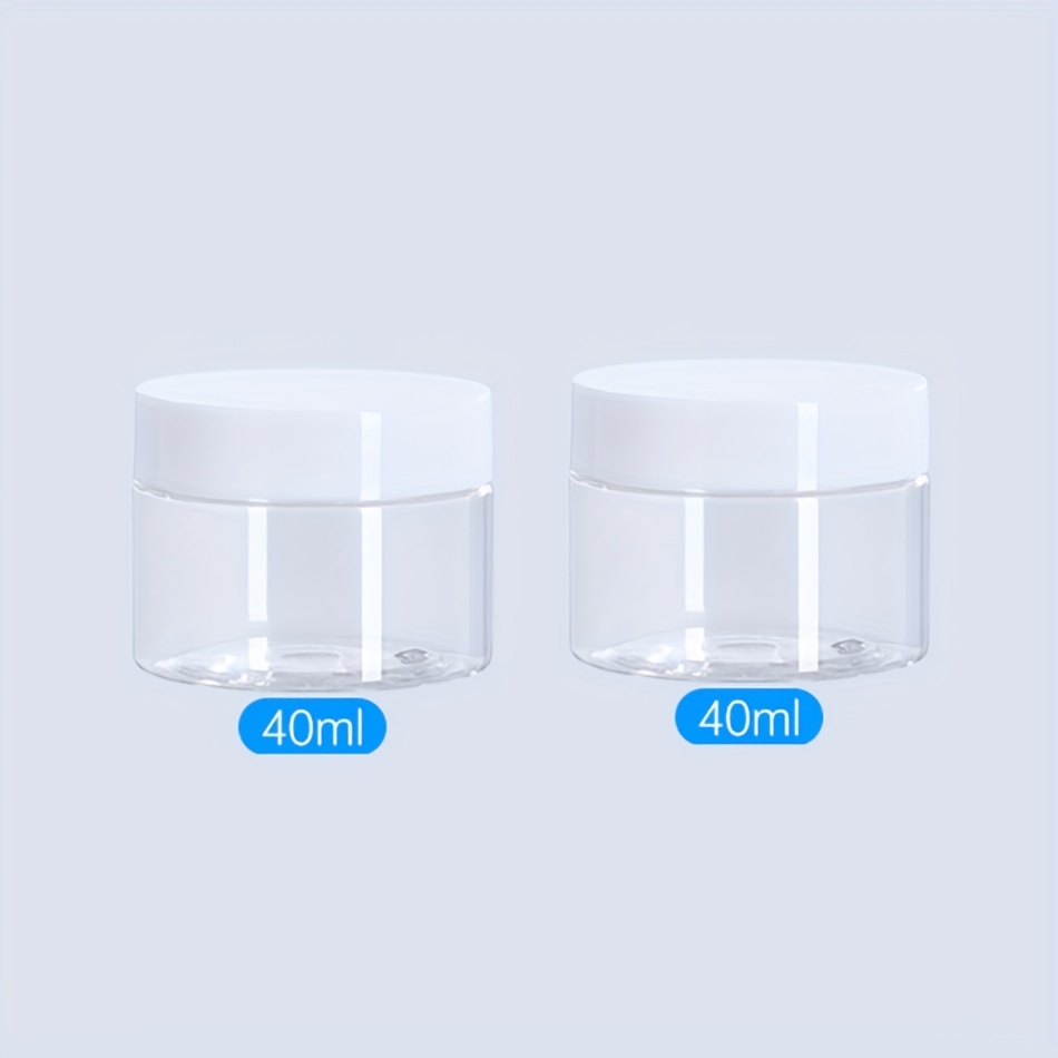 E-shop 2 Stück 20ml/40ml (0,67oz, 1,01oz) Runde Weitmund-Auslaufsichere Kunststoffbehälter mit Deckeln für Reiseaufbewahrung, Make-up,