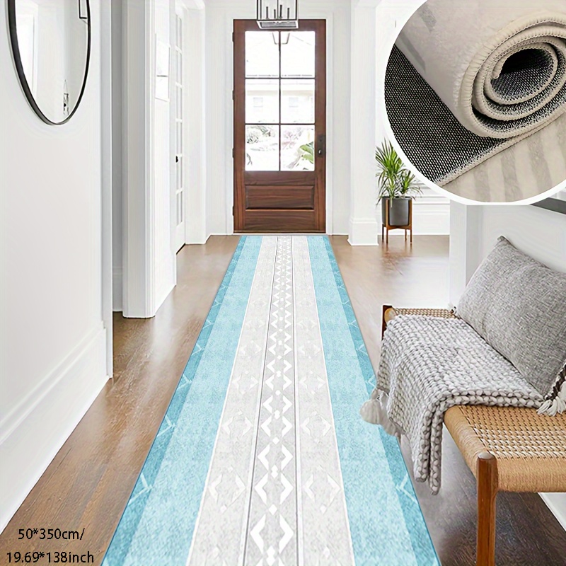 

1pc Corridor Passage Running Carpet, Nordic Style Long Carpet, Non-slip Soft Washable, Office Home Outdoor Carpet, Farmhouse Carpet, Indoor And Outdoor Decor, Spring Summer Decor