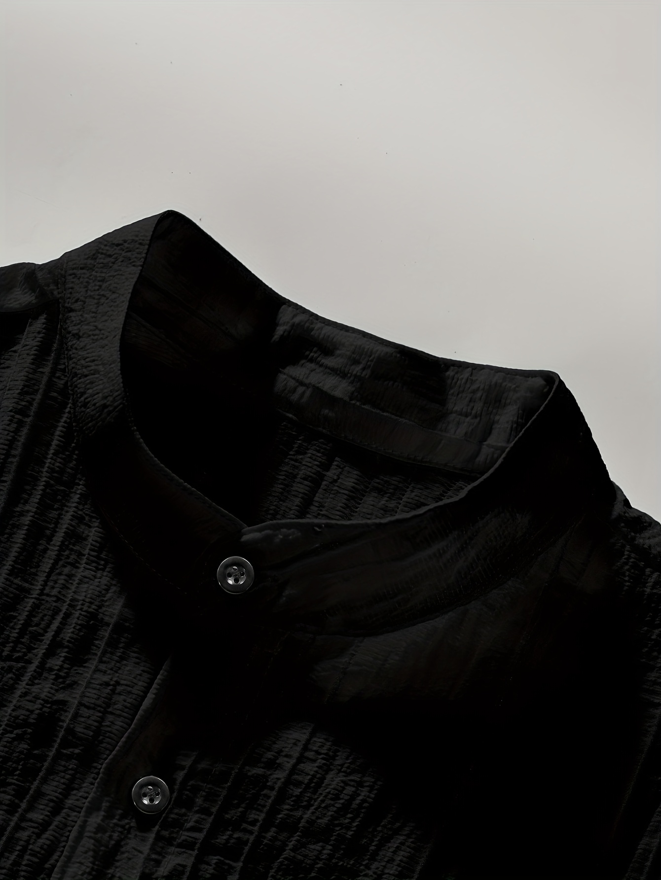 Owens OBM Men's Summer Short Sleeve Shirt - Lightweight Breathable Solid Color Button-Up Casual Shirt with Stand Collar, Machine Washable for Beach Vacation, Pool Party & Casual Attire, Beach Shirt