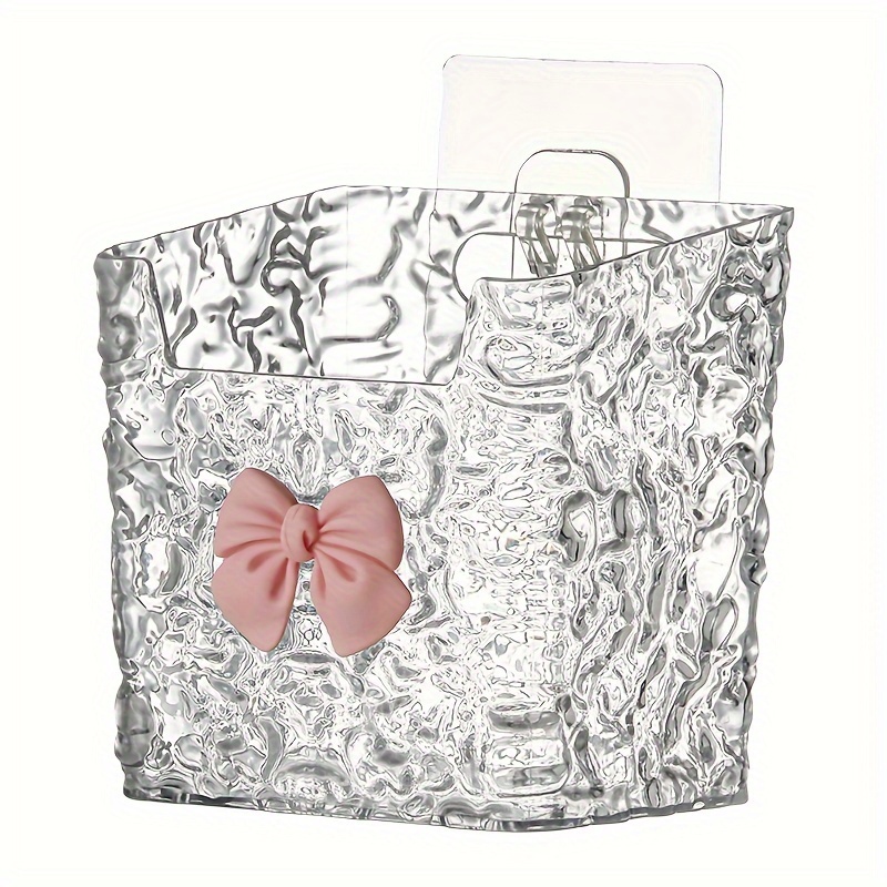 TEMU Luxusní Nástěnný Organizér do Koupelny - Bez Vrtání, Leštěný Plastový Úložný Regál pro Kosmetiku & Ručníky -…: retailer-supplied image