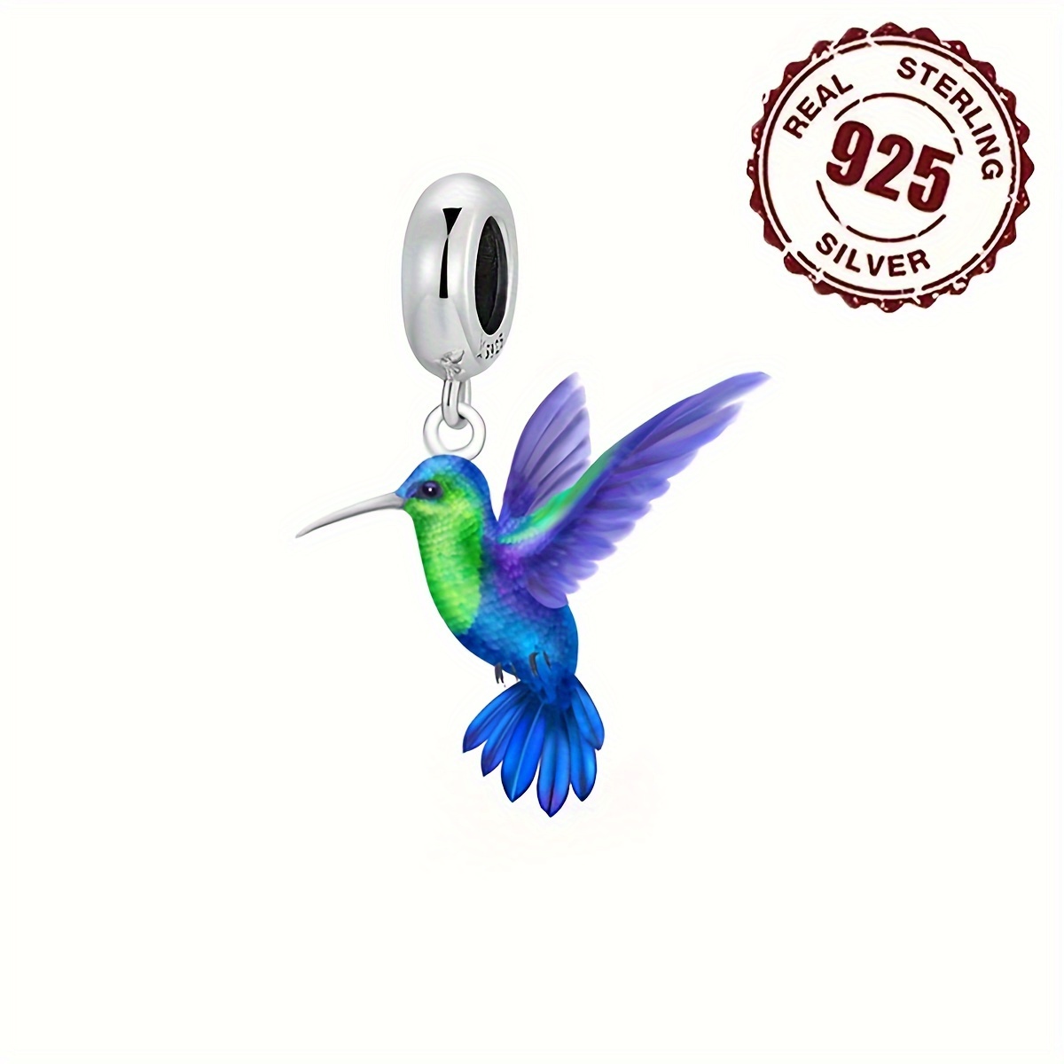 

1pc 925 Sterling Silver Fashion Synthetic Zircon Birds Pendant For Diy Jewelry Gift, Jewelry Making