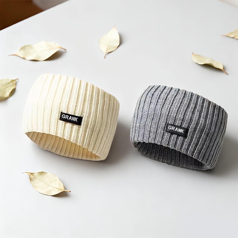 TEMU 2pcs Warm Windproof Simple Headbands, Winter Ear Warmers, Solid Color Headwear, Stylish And Comfortable Universal Headbands, Suitable For Daily