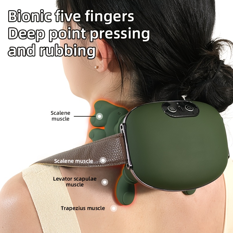 Full Body Massager with 5-Finger Bionic Massage Nodes - Portable Massager Suitable for Neck, Shoulder, Back & Tension, USB- (No Adapter) - ABS Design for, Office, Car Use - Ideal Christmas Gift for s &