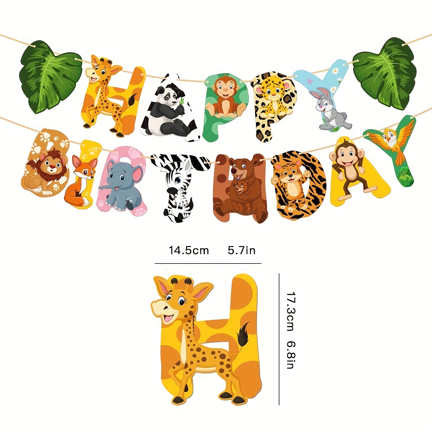 Image of 15pcs Animal Banner Set, Paper Garland For Birthday Parties, Forest Theme Party Decorations, Ideal For Room And Garden Celebrations