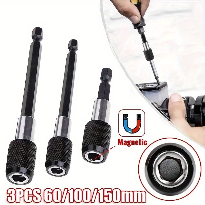 

3pcs Magnetic Drill Bit Extension Kit, Quick Release Impact Driver Bits Holder, Power Tool Accessories