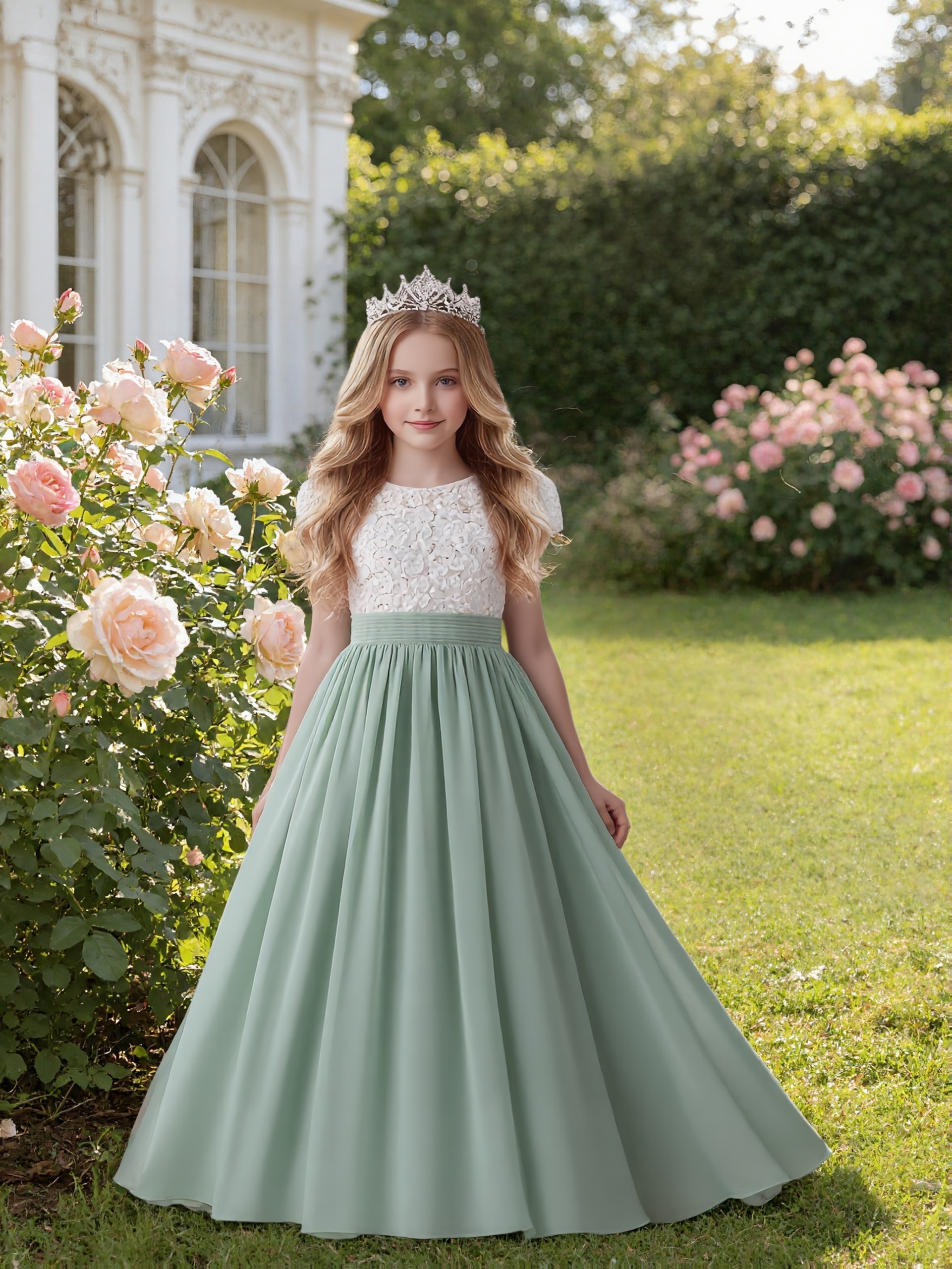 george green dress Satin Tulle Flower Girls' Dress, Baby & Toddler clothing, ONEAKIDS main image 0
